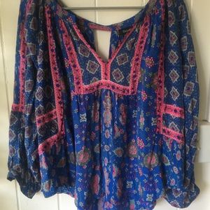 Anthropologie, boho silk blouse!